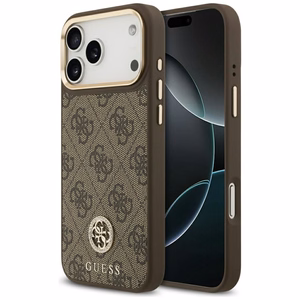 Guess 4G Strass Logo magnetinis dėklas telefonui iPhone 17 Pro Max - rudas