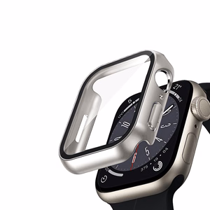 Crong Hybrid Watch Case apsauginis dėklas su integruotu stiklu, skirtas Apple Watch 40 mm, „Starlight“ spalvos