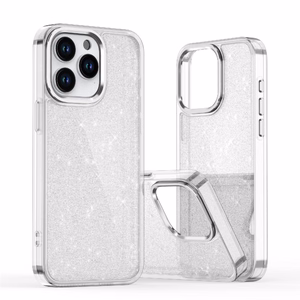Blizgus dėklas telefonui iPhone 16 Pro - skaidrus su blizgučiais