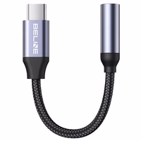 Beline Adapteris USB-C/Jack 3,5mm pilkas DAC Samsung/iPhone 15