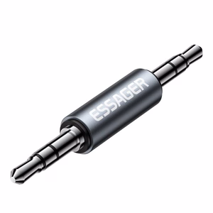 Adapteris Essager AuX juodas (In: Male AUX / Out: Male AUX)