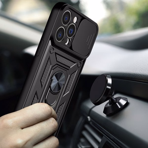 Hybrid Armor Camshield dėklas telefonui iPhone 13 Pro šarvuotas dėklas su kameros dangteliu rožinis