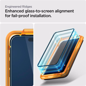 Spigen ALM Glass FC grūdintas stiklas iPhone 15 Plus - juodas 2 vnt.