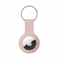 Crong Silicone dėklas with raktų pakabukas – apsauginis keychain dėklas Apple AirTag 1/2 (sand rožinis)