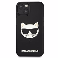 Karl Lagerfeld 3D Guminis Choupette dėklas iPhone 13 mini - juodas