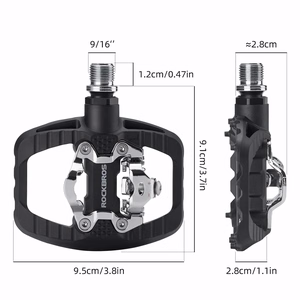 Rockbros PD303 pusiau fiksuojami platforminiai dviračio pedalai – juodi