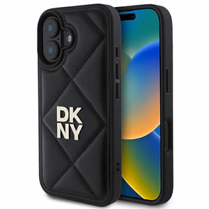 DKNY putuotas Stack logotipas dėklas telefonui iPhone 16 - juodas