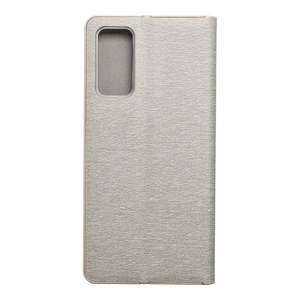 Dėklas telefonui LUNA Book Auksinis skirtas SAMSUNG S20 FE / S20 FE 5G pilkas
