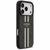 GUESS dėklas telefonui IPHONE 17 Pro, suderinamas su MagSafe GUHMP17LP4RPSK (4G Printed Stripes), juodas