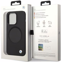 BMW BMHMP14XSILBK2 dėklas iPhone 14 Pro Max 6.7" - juodas Signature Liquid Silicone MagSafe