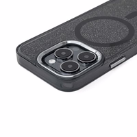Blizgus dėklas MagSafe iPhone 16 Pro - juodas su blizgučiais