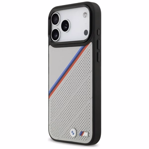 BMW M trispalvis metalinis logotipas magnetinis dėklas telefonui iPhone 17 Pro Max - pilkas