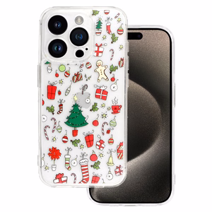 TEL PROTECT Kalėdinis skaidrus dėklas telefonui Iphone 15 Pro Max Dizainas 2