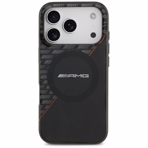 Mercedes AMG IML Double Layer Rhombs dėklas, skirtas iPhone 18 Pro / 17 Pro, suderinamas su MagSafe – juodas ir raudonas
