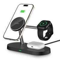 Tech-Protect A12 3in1 MagSafe indukcinis įkroviklis išmaniajam telefonui / ausinėms / išmaniajam laikrodžiui - juodas