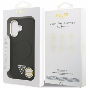 Guess Trikampio logotipo magnetinis dėklas iPhone 17 - juodas