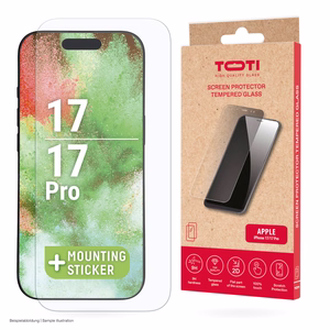 Grūdintas stiklas 2D apsauginis stikliukas pilnas dengimas iPhone 17/16 Pro skaidrus