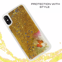Zizo Liquid Glitter Star dėklas iPhone X (Butterflies)
