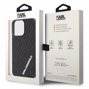 Karl Lagerfeld 3D Rubber Multi Logo чехол для iPhone 15 Pro Max - чёрный
