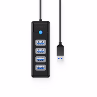 Hub Orico PW4U-U3 USB-A / 4x USB-A 3.0 - juodas