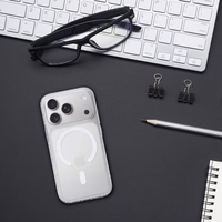 Iphone 17 Pro Max - skaidrus akrilinis magnetinis dėklas telefonui