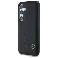 Mercedes Odinis Kreivės siūlės dėklas Samsung Galaxy S25 - juodas