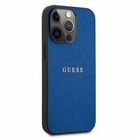 Guess GUHCP13LPSASBBL iPhone 13 Pro / 13 6.1" mėlynas Saffiano Dirželis
