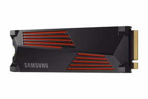 SSD Samsung 990 PRO su radiatoriu 4TB M.2 PCIe Gen4 NVMe TLC rašymo greitis 6900 MB/s skaitymo greitis 7450 MB/s 2,3mm TBW 1200 TB MTBF 1500000 h MZ-V9P4T0GW