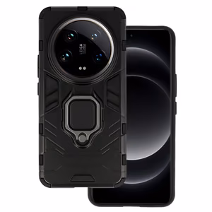 Žiedinis šarvuotas dėklas telefonui Xiaomi 14 Ultra juodas