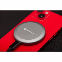 FORCELL F-ENERGY Smart Charge Qi2 15W belaidis įkroviklis su 150cm nuimamu kabeliu suderinamas su MagSafe sidabrinis