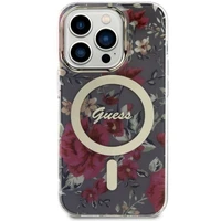 Guess GUHMP14LHCFWSA iPhone 14 Pro 6.1" žalias/žalias kietas dėklas Gėlės MagSafe