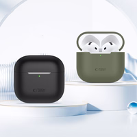 Tech-Protect silikoninis dėklas Apple AirPods 4 ausinėms - pilkas