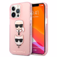 Karl Lagerfeld KLHCP13LKCTUGLP iPhone 13 Pro / 13 6,1\" Dėklas telefonui - rožinis Glitter Karl's & Choupette