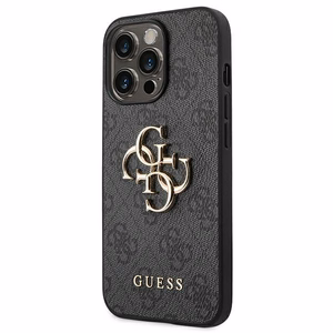 Guess 4G Big Metal Logo dėklas telefonui iPhone 14 Pro - pilkas