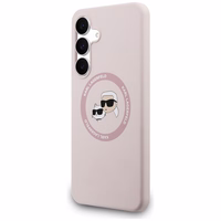 Karl Lagerfeld Silicone Karl & Choupette Heads MagSafe deklas Samsung Galaxy S25 FE - rozinis