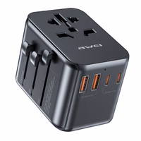 Universalus kelioninis įkroviklis Awei C-39 35W GaN 2xUSB-A/3xUSB-C juodas