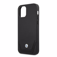 BMW Odinis perforuotas dėklas iPhone 12 Pro Max - juodas