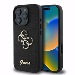Чехол GUESS для iPhone 16 Pro Max GUHCP16XHG4SGK (Fixed Glitter Big 4G) чёрный
