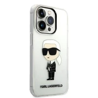Karl Lagerfeld Ikonik Karl dėklas telefonui iPhone 14 Pro Max - permatomas