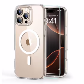ESR Classic Hybrid Halolock Magnetinis dėklas telefonui + grūdintas stiklas iPhone 16 Pro - skaidrus