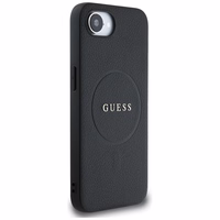 Guess PU Grained Classic Logo dėklas telefonui iPhone 16e su MagSafe - juodas