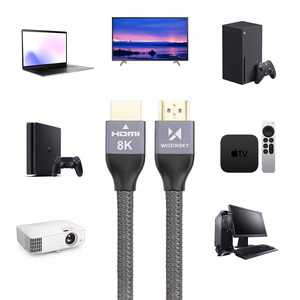 Kabelis (m) HDMI 2.1 8K 60 Hz 48 Gbps / 4K 120 Hz / 2K 144 Hz 2 m sidabrinis (WHDMI-20)