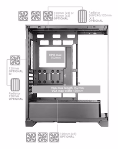 Mars Gaming MCPRISMA kompiuterio korpusas „Midi Tower“ Juoda