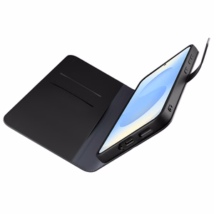 Puro atverčiamas dėklas su pinigine Samsung Galaxy S25 - juodas