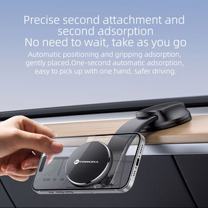 FORCELL F-GRIP MagFlex magnetinis automobilinis laikiklis priekinio stiklo ir prietaisų skydelio, suderinamas su MagSafe, juodas