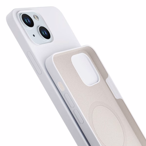 3mk Hardy Silikoninis Magnetinis dėklas iPhone 15 - balta ir sidabrinė