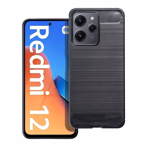 CARBON dėklas telefonui XIAOMI Redmi 12 4G / Redmi 12 5G juodas