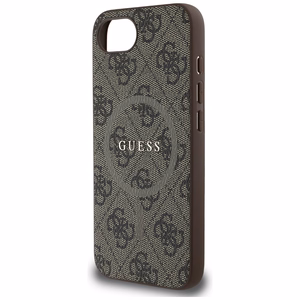 Guess 4G Ring Classic Logo Magnetinis dėklas telefonui iPhone 16e - ruda