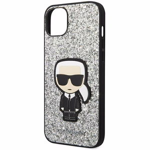 Dėklas telefonui Karl Lagerfeld KLHCP14MGFKPG iPhone 14 Plus 6.7\" sidabrinis / sidabrinis Glitter Flakes Ikonik