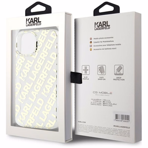 Karl Lagerfeld IML Fullover Logo dėklas telefonui iPhone 15 / 14 / 13 - auksinis